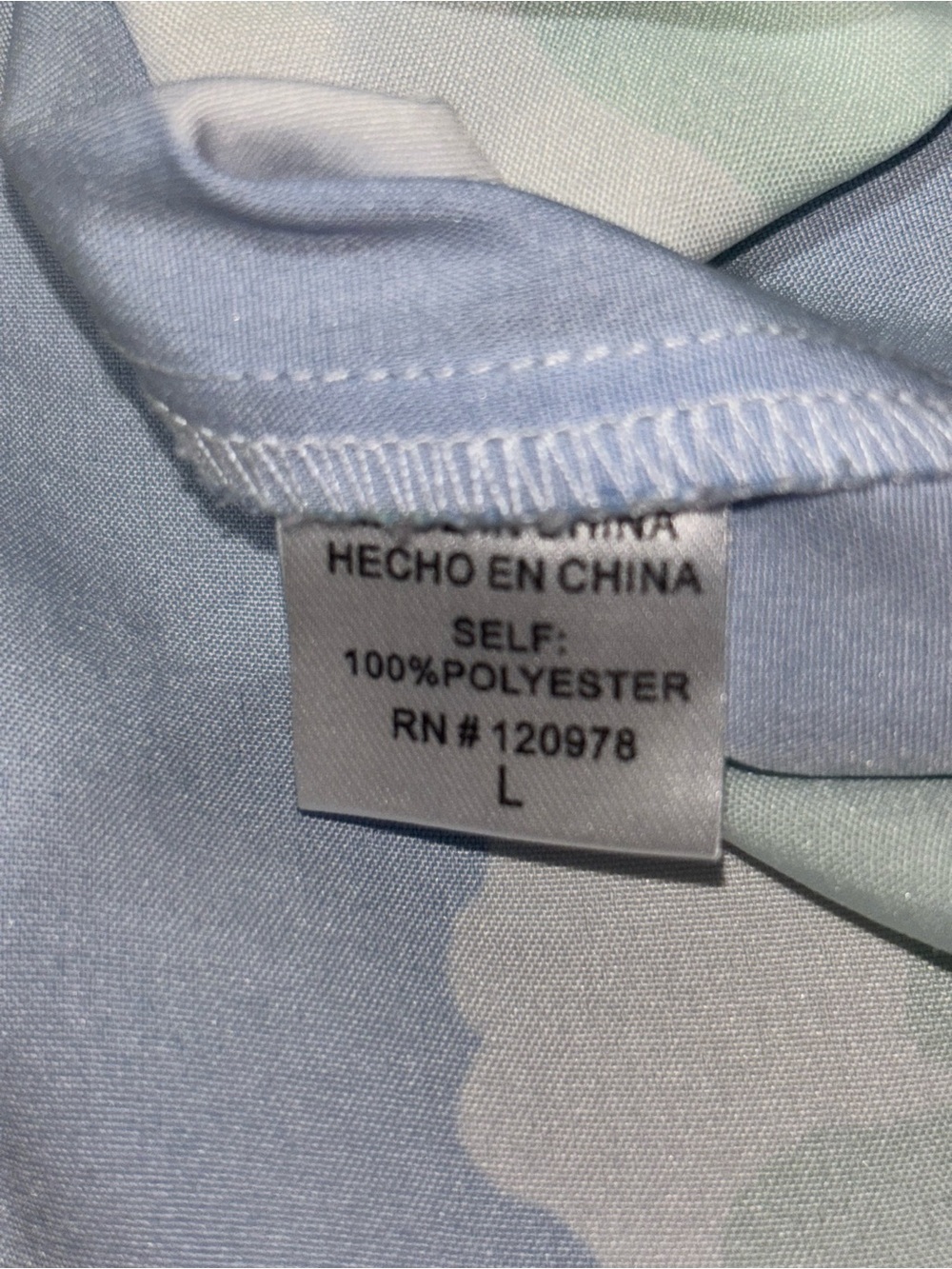 Entro Blue Mint White Oversized Floral Blouse Top Large NWOT - Picture 3 of 7